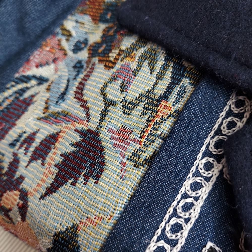 Vtg Tapestry Patchwork Button Jacket Large Embroi… - image 2